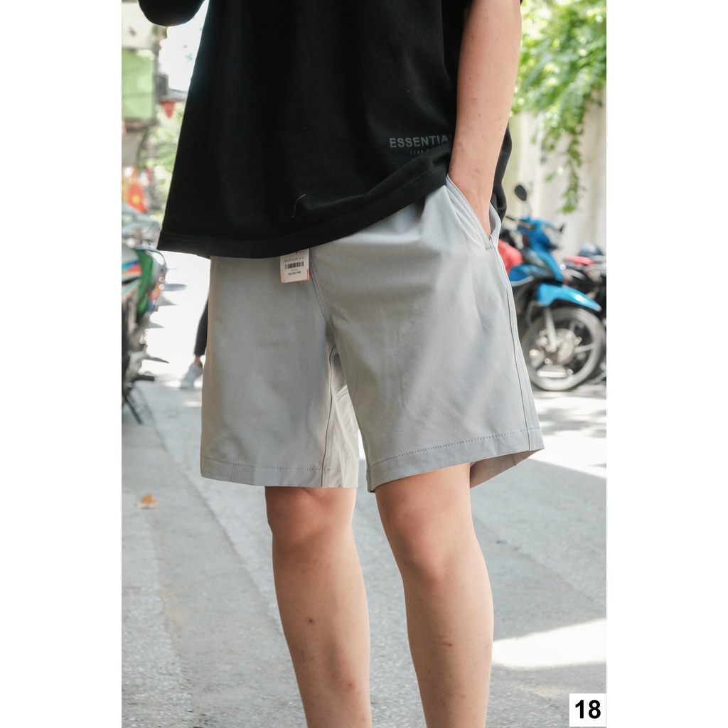 Quần Sooc - Short, quần đùi nam C&amp;K vải trơn thoáng mát, nhanh khô màu ghi sáng