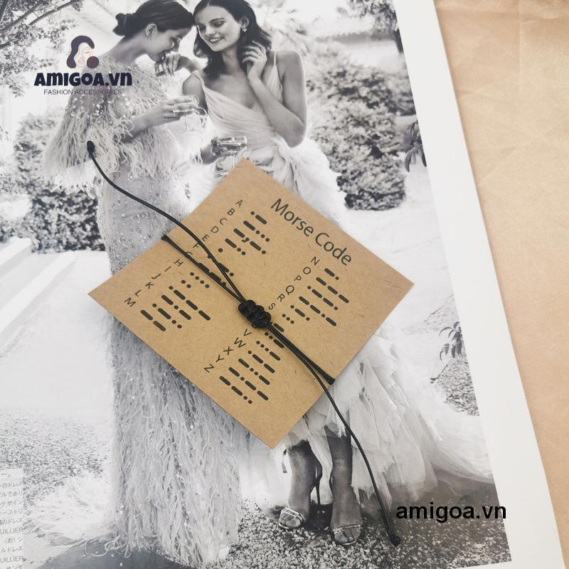 ✨✨Vòng Tay Dây Bện Thiết Kế Phong Cách Mã Morse Dành Cho Cặp Đôi