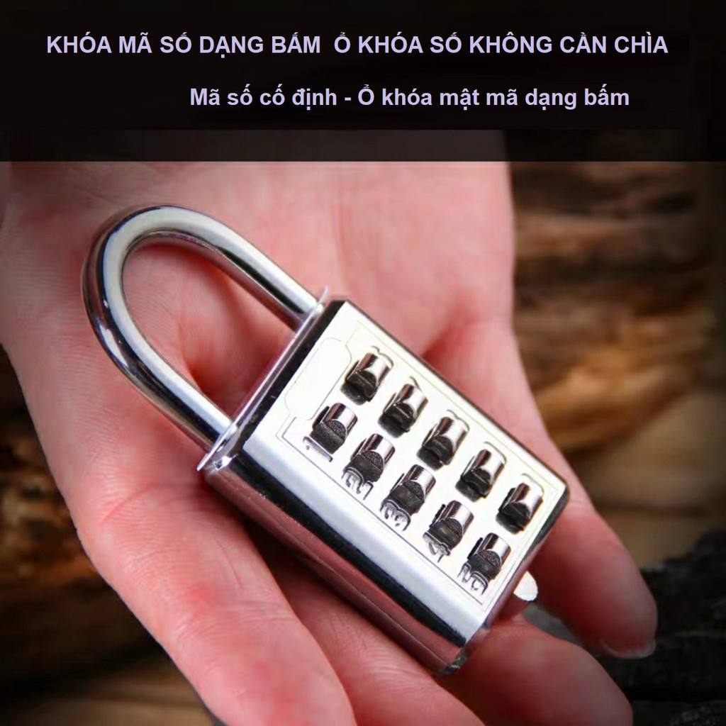 Ổ Khóa Mã Số Dạng Bấm Không Dùng Chìa - Ổ Khóa Mini Bấm Mật Mã Mạ Inox Chịu Được Nước Không Gỉ Sét