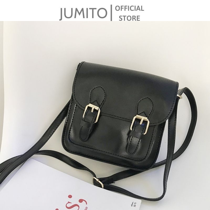 Túi xách da nữ đeo chéo đeo vai hai khuy cài hàng Quảng Châu cao cấp JUMITO T1.019.NA