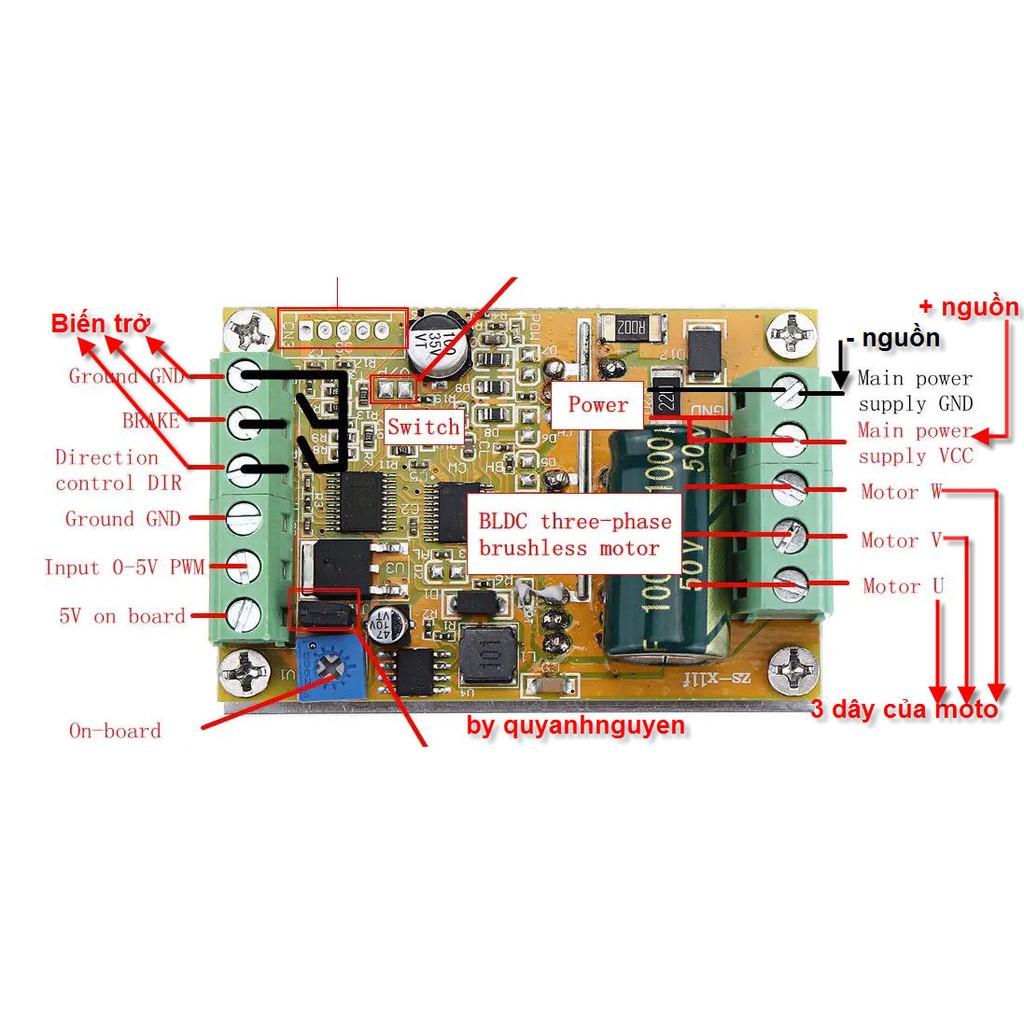 Điều tốc động cơ 3 pha (Động cơ không chổi than) loại 380w | BigBuy360 - bigbuy360.vn