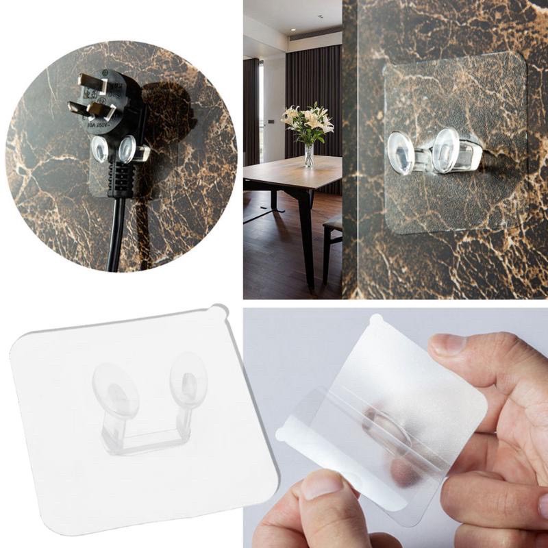 4 Móc Treo Trong Suốt Đa Năng, Móc Treo Đồ Dùng Gia Đình, Móc Nhựa Dán Tường Siêu Chắc, Tiện Lợi, Kingler 2213Set4