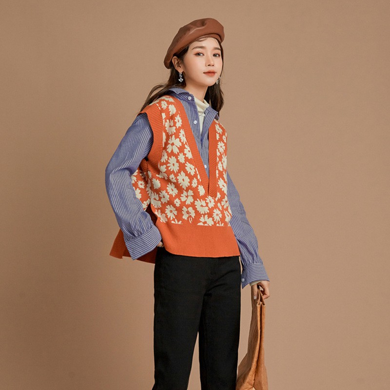 Áo Gile Len- Áo Len Nữ Họa Tiết Thổ Cẩm Trắng Đen Siêu Xinh AGL01 | BigBuy360 - bigbuy360.vn