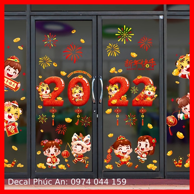[ TỔNG HỢP] Các mẫu Decal dán tường, dán cửa kính decor các mẫu trang trí tết,lì xì năm mới 2022 | BigBuy360 - bigbuy360.vn