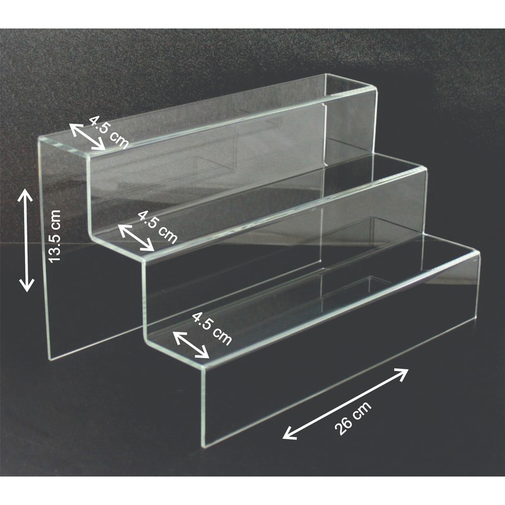 Kệ trưng bày dạng bậc thang 3 tầng - Ngang 30 cm