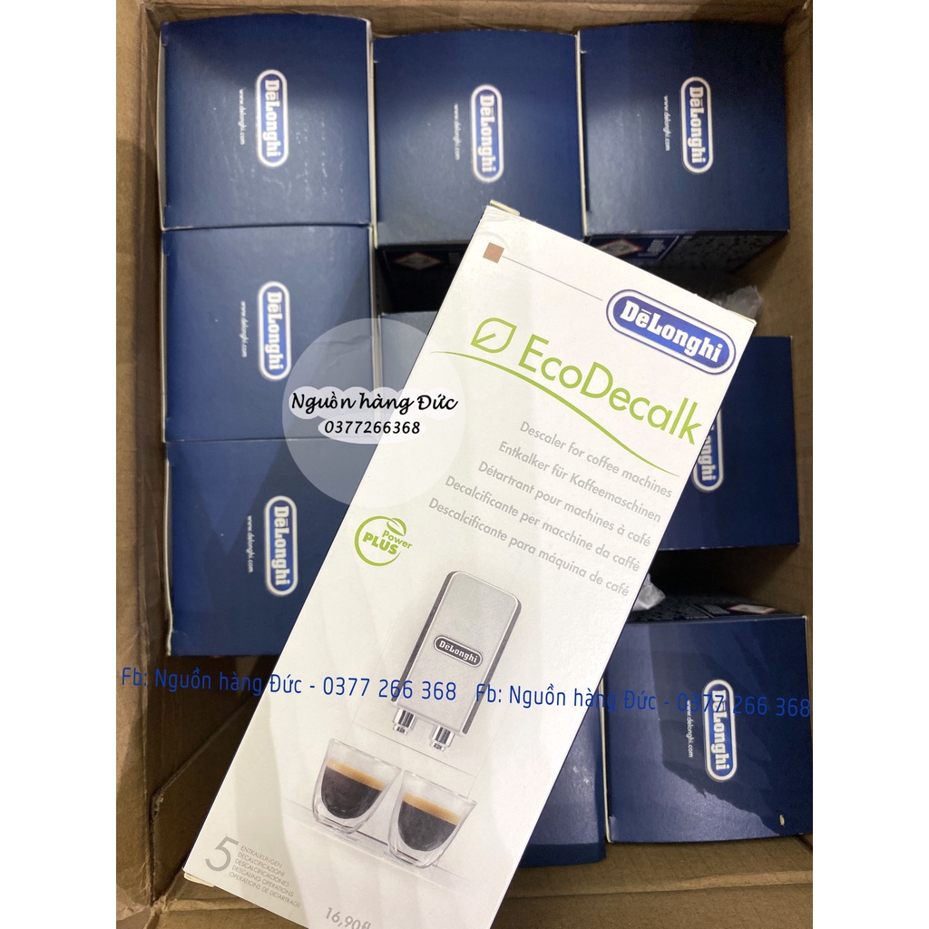 Dung dịch tẩy cặn vệ sinh máy pha cà phê Delonghi DLSC500 EcoDecalk, bình siêu tốc, ấm đun - Nguồn hàng Đức