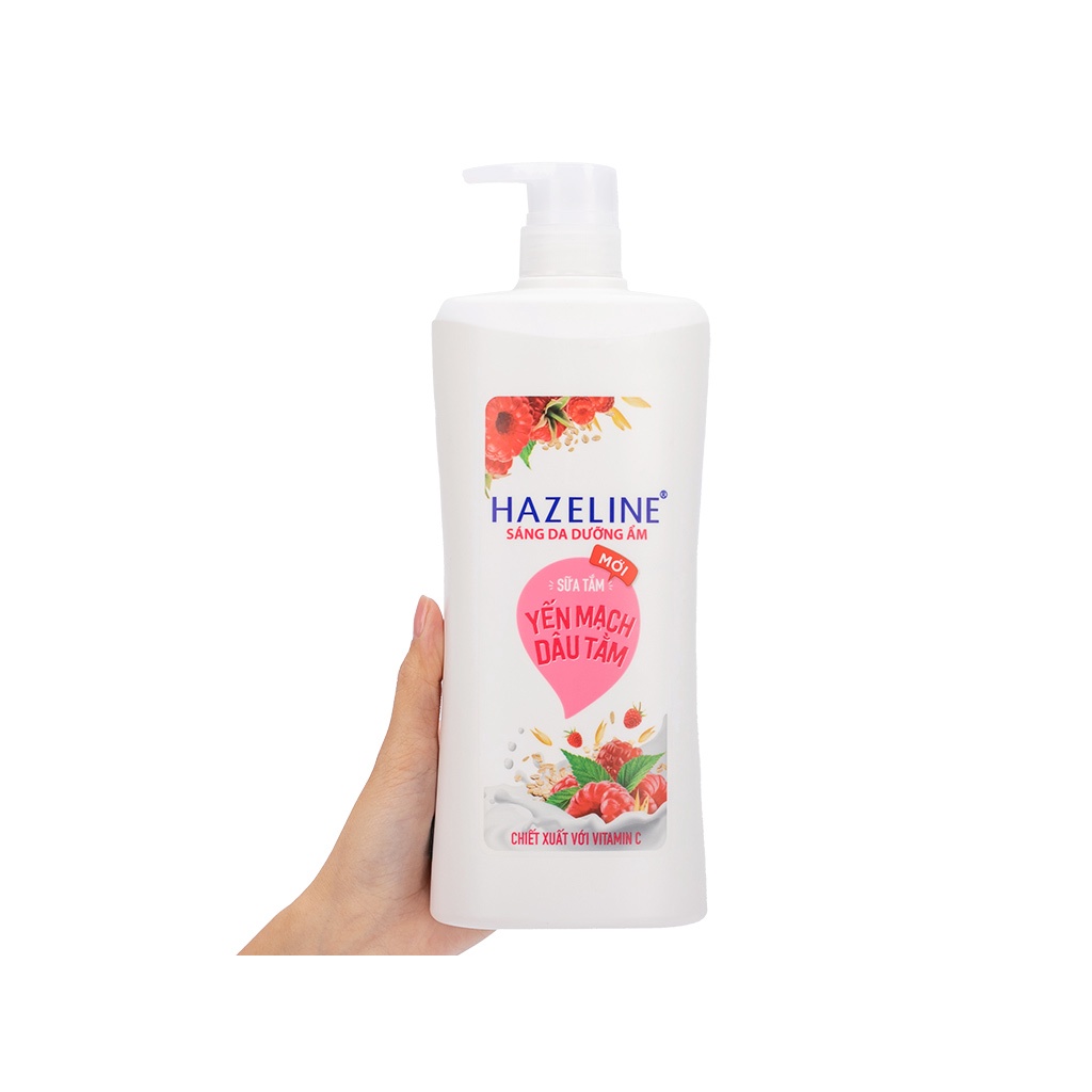 Sữa Tắm Dưỡng Sáng Da Hazeline Yến Mạch - Dâu Tằm Chai 1kg/ 900g (mẫu mới 800g)
