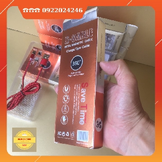 [CHÍNH HÃNG] CÁP SẠC NAM CHÂM – 3 ĐẦU SẠC : micro USB + Lightning + Tye C - DÂY DÙ BỀN ĐẸP