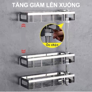 Kệ 2 và 3 tầng nhà bếp, phòng tắm xoay 180 độ Inox 304 cao cấp.