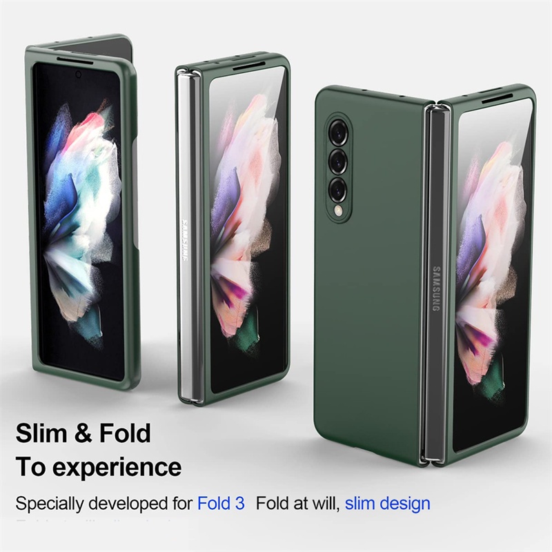 Ốp điện thoại pu phun nhiên liệu màu trơn cao cấp phù hợp cho Samsung Z Fold 3