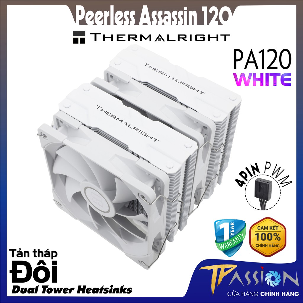 [Mã 155ELSALE giảm 7% đơn 300K] Tản nhiệt khí CPU Thermalright Peerless Assassin 120 WHITE PA120 Trắng - Chính hãng