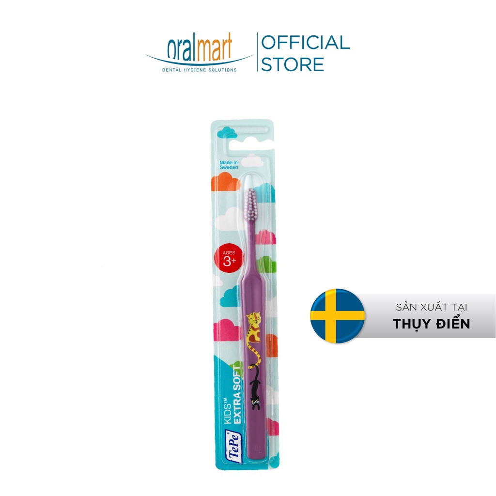 Bàn chải đánh răng siêu mềm cho trẻ em từ 3 tuổi Tepe kid Extra Soft