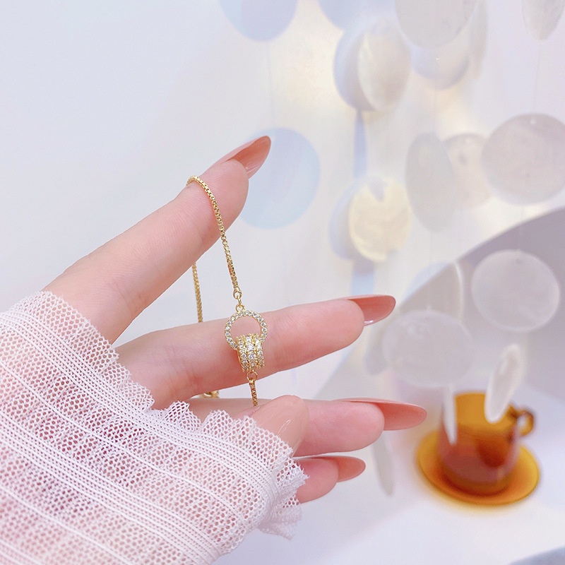 Vòng tay mạ vàng 18K đính đá zircon kiểu dáng đơn giản