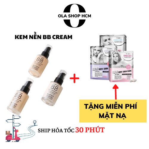 Kem nền BB cream BIOAQUA che khuyết điểm dưỡng ẩm màu tự nhiên mỏng mịn chống nắng không trôi