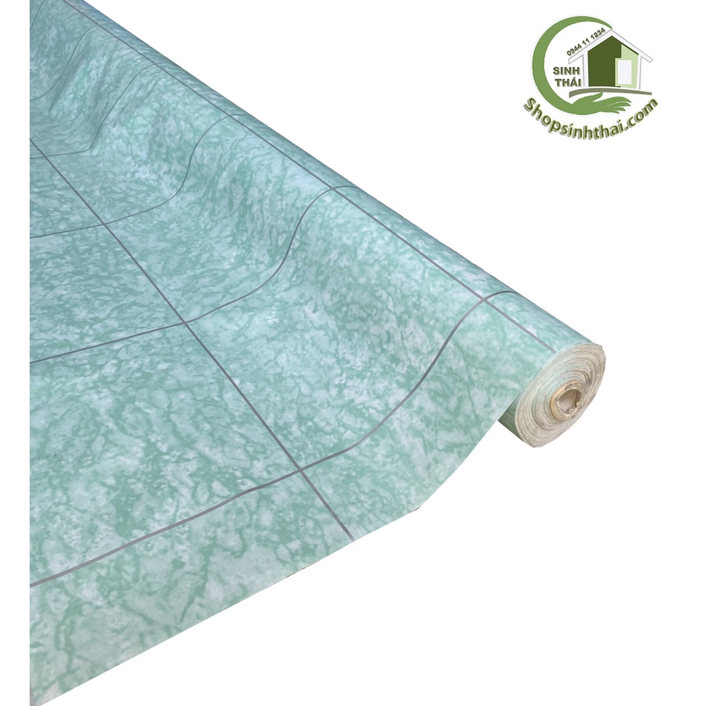 Thảm simili lót trải sàn giả đá hoa cương màu xanh ngọc - thảm nhựa pvc - 1m² - khổ 1m