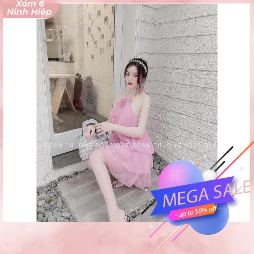 VÁY BI RUỒI XẾP TẦNG ĐÍNH HOA - ĐẦM DÂY FORM SUÔNG SEXY MN | BigBuy360 - bigbuy360.vn