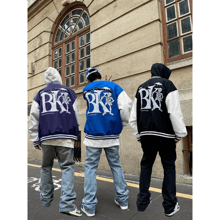Áo Khoác Bomber Nam BK Chất Liệu Nỉ Pe Loại 1 Mềm Mịn Phong Cách Bóng Chày Form Rộng Che Nắng Tốt