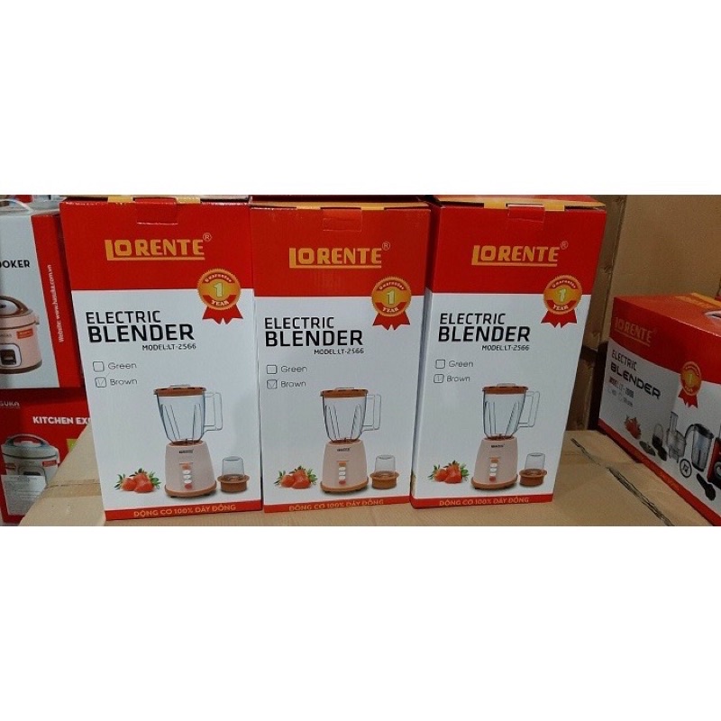 Máy sinh tố Lorente 2 cối nhựa, 3 cối thủy tinh. Hàng chính hãng bảo hành 12 tháng