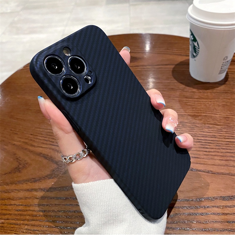 Ốp Điện Thoại Cứng Họa Tiết Sợi carbon Chất Lượng Cao Cho iPhone 12 13 11 Pro Max