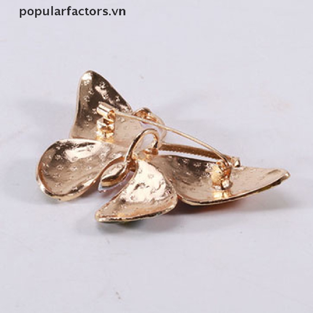 Ghim Cài Áo Hình Bướm Lớn Tráng Men Đính Đá Cho Nữ [VN]