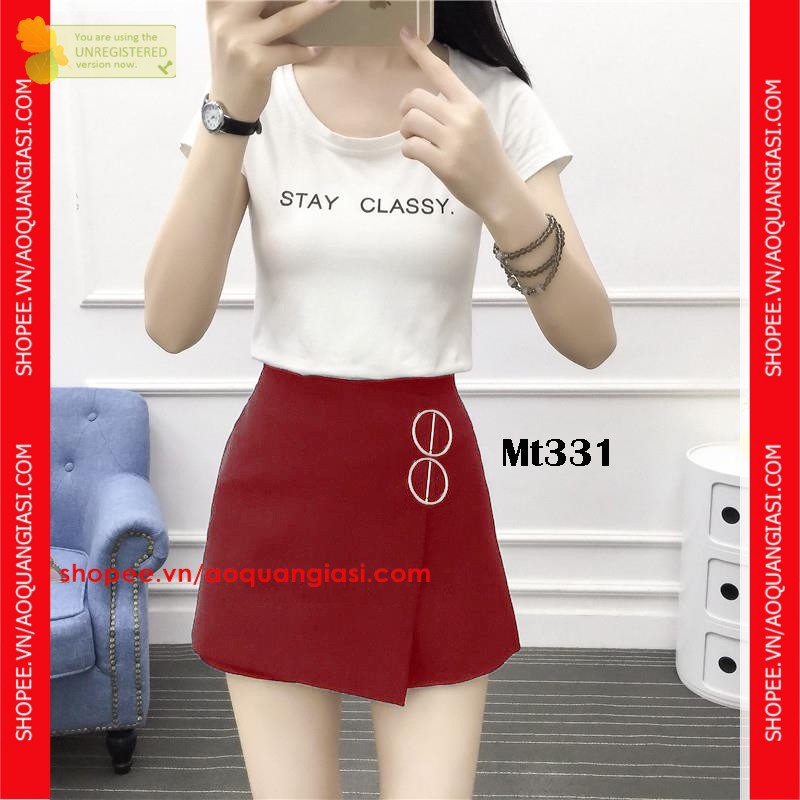 Quần giả Váy vạt xéo 2 khoen tròn MT331