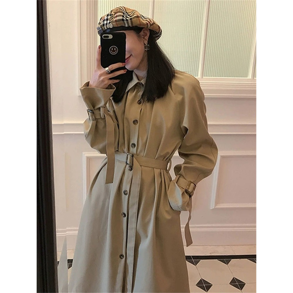 Early autumn 2019 new platycodon first love long skirt French retro wisdom smoked knee long shirt dress