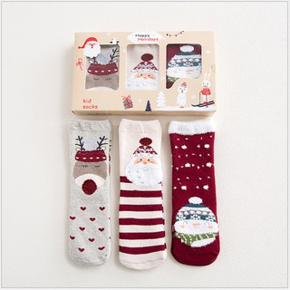 Set 3 Tất Noel vớ Noel cao cổ cho bé trai bé gái, tất giáng sinh hình ngộ nghĩnh