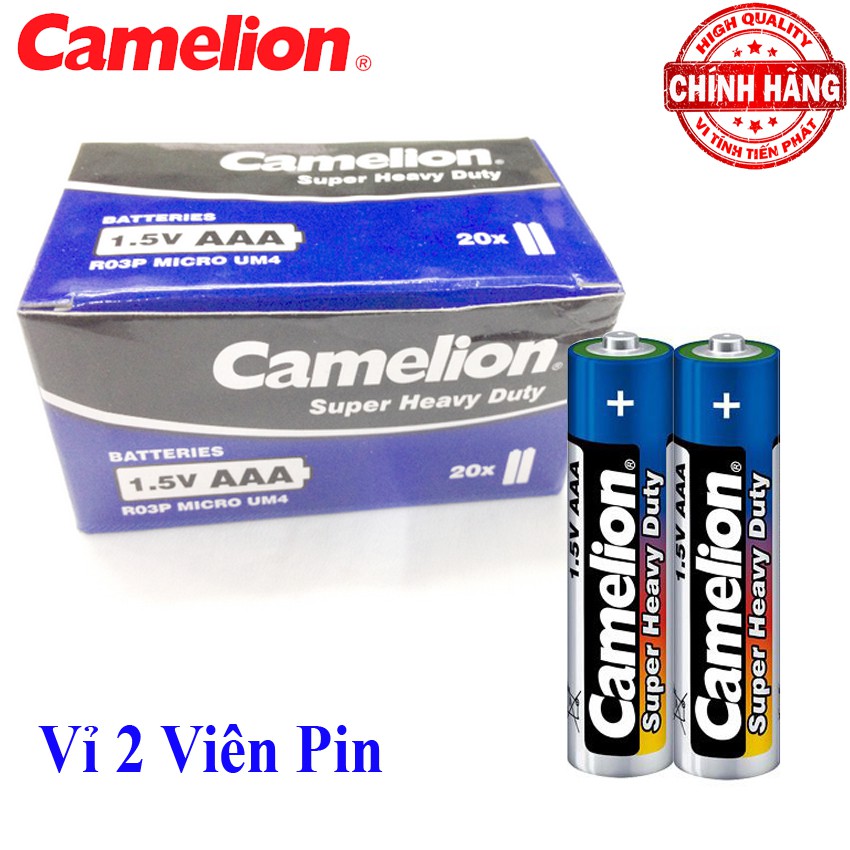 Bộ vỉ 2 viên Pin Tiểu AAA (3A) Camelion Super Heavy Duty Battery 1.5V