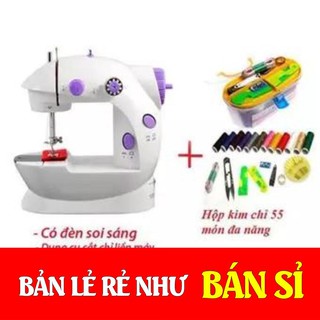 [GIÁ SỈ] [ELHATOP03 giảm 20K]COMBO MÁY MAY MINI TẶNG KÈM HỘP KIM CHỈ 55 MÓN