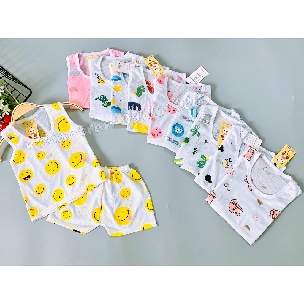 Combo ba lỗ vải cotton thông hơi/ cotton giấy loại 1 size 3-14kg