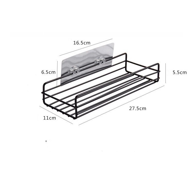 Kệ để đồ nhà tắm Chất liệu kim loại phủ sơn dán tường hình chữ nhật Chống nước-Siêu dính
