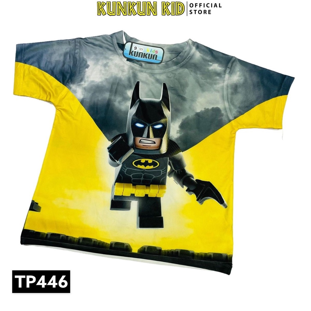 Quần áo bé trai hình người dơi batman cộc tay size đại từ 10-40kg Kunkun Kid TP446 thun lạnh thoáng mát