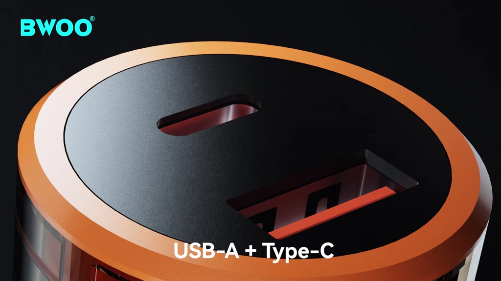 Tẩu sạc nhanh ô tô 2 cổng BWOO 38W PD Trong Suốt Usb Tyc Chống cháy nổ cho iphone samsung oppo xiaomi.. | BigBuy360 - bigbuy360.vn