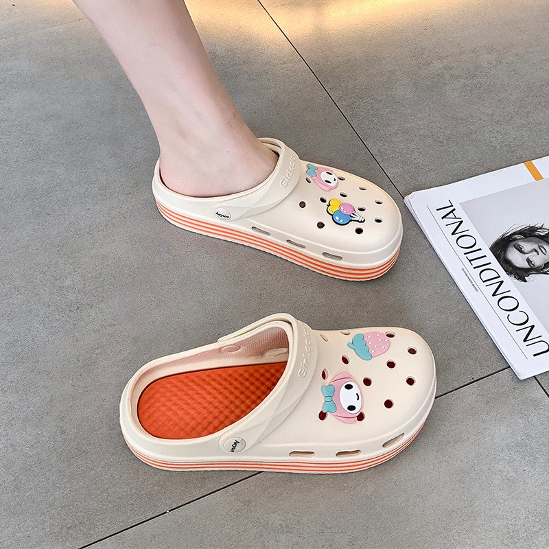 Dép sục y tá, dép crocs siêu nhẹ chống trượt, đi mưa, chống trơn tặng kèm Jibbitz