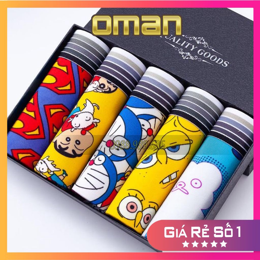 Quần sịp nam boxer in hình, quần lót nam shine, doremon thun lạnh cao cấpco dãn 4 chiều cực thích SIH02 - OMAN