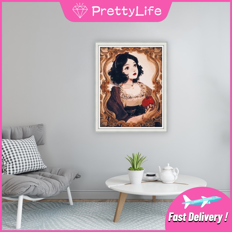 Bộ Tranh Đính Đá 5D Họa Tiết Công Chúa Hoạt Hình Độc Đáo Kích Thước 30 X40CM DIY Dùng Trang Trí