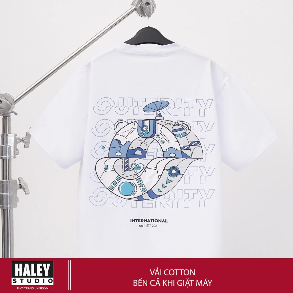 Áo Thun Nam Nữ Form Rộng Tay Lỡ HALEY CTN486 - CTN489 Local brand Outerity Freesize Street wear Phong Cách Chất Cotton
