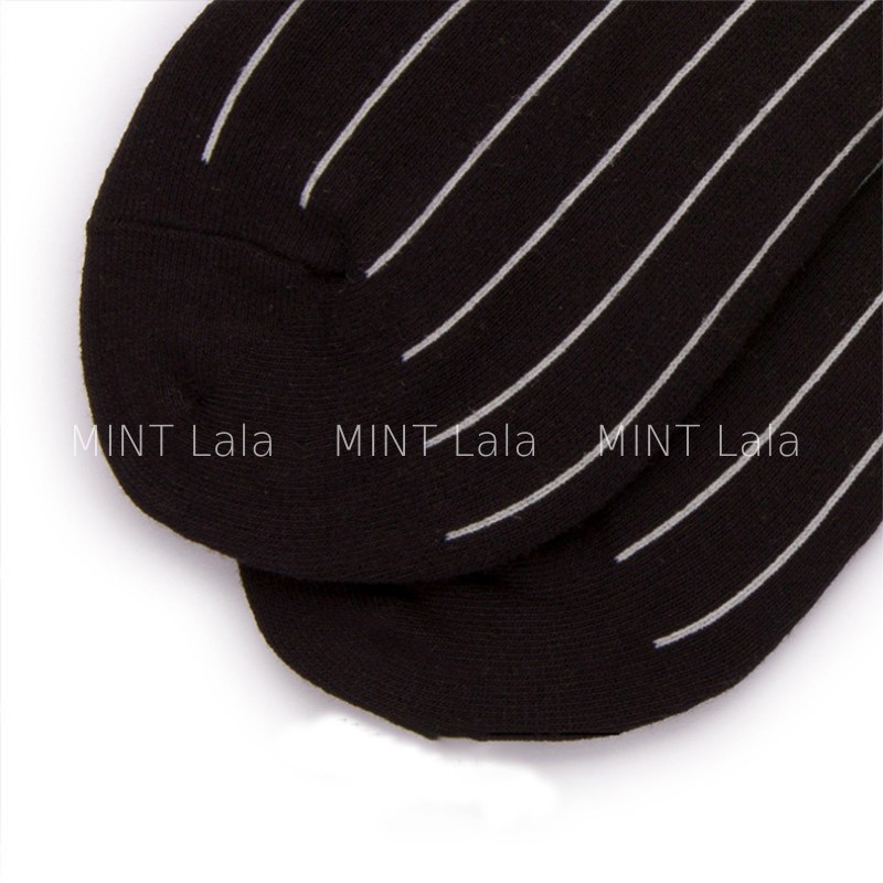 Vớ Đen Cao Cổ Sọc Trắng Cá Tính Hàng Loại Đẹp - MINT Lala