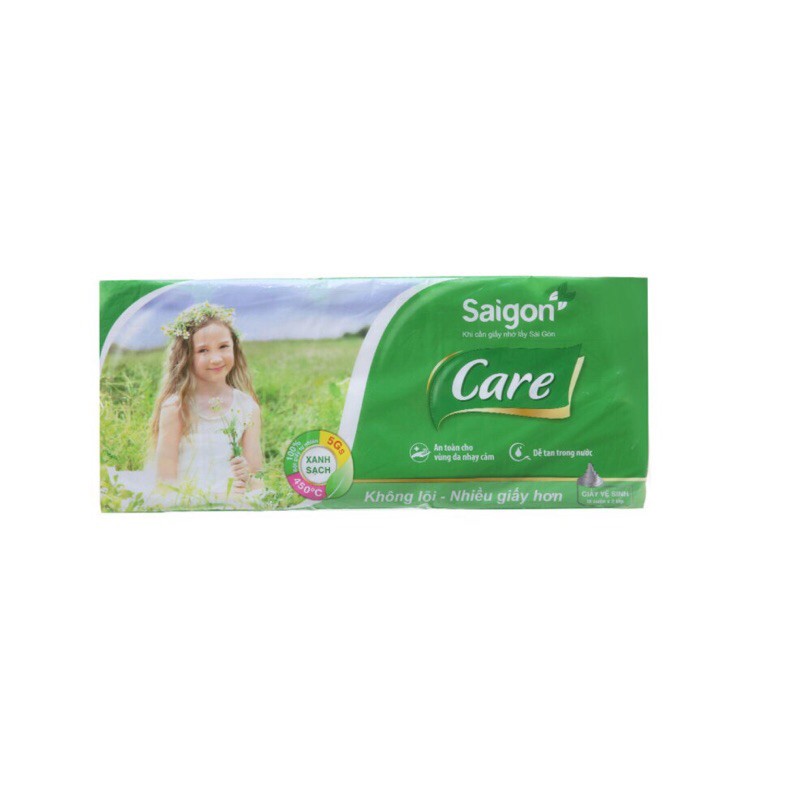 Giấy vệ sinh Sài Gòn Care không lõi lốc 10 - 12 cuộn