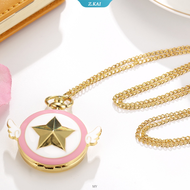 Đồng hồ bỏ túi có Vòng cổ mặt hình đôi cánh phong cách anime Nhật Bản SakurA