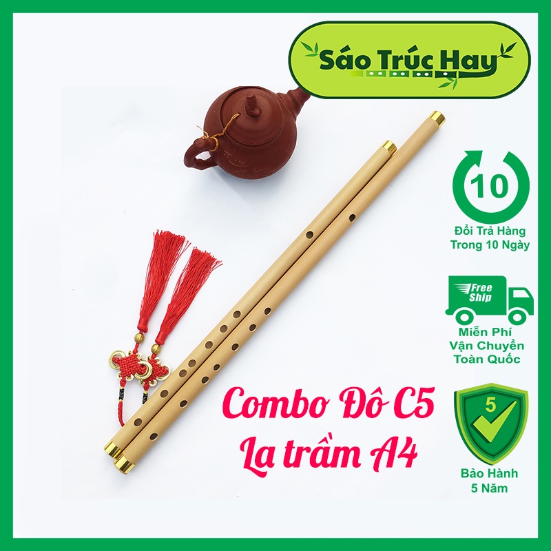 Combo 2 Sáo Trúc Tone Đô C5 và Tone La trầm A4 bền và đẹp Chính Hãng SÁO TRÚC HAY - CẤP 1