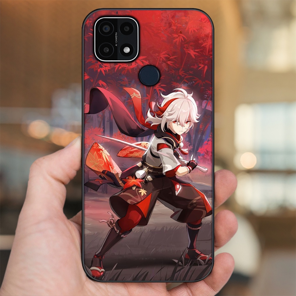 Ốp lưng Oppo A15, A15s viền đen in hình Kazuha Genshin Impact