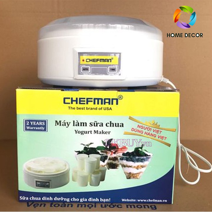 [Mã ELHADEV giảm 4% đơn 300K] Máy làm sữa chua 8 cốc thủy tinh Chefman CM-302 cao cấp CHÍNH HÃNG-HOME DECOR