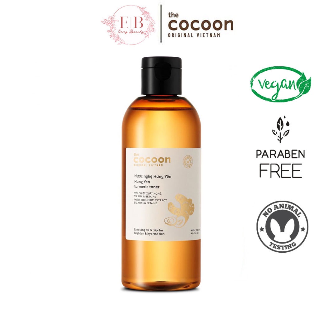 Bigsize Toner Nước nghệ Hưng Yên Cocoon 310ml làm sáng da đêu màu cấp ẩm