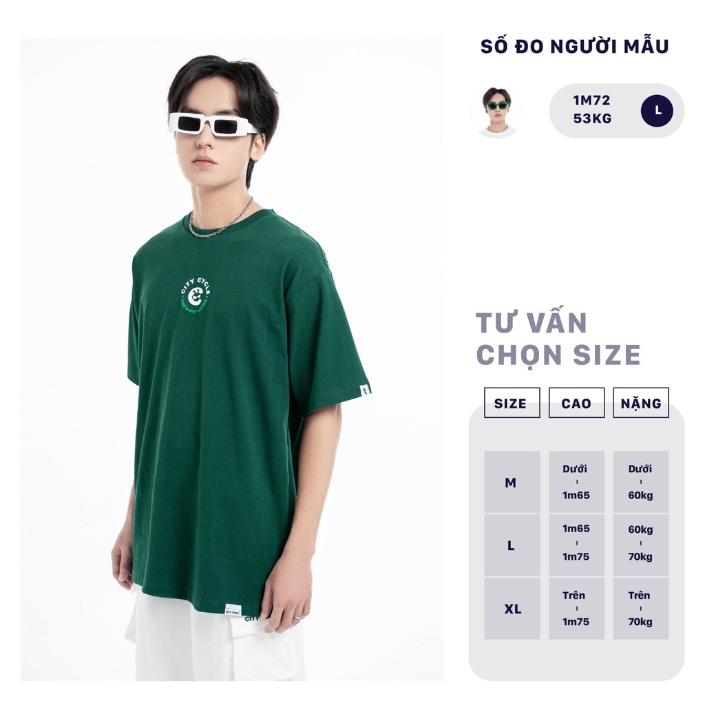 Áo thun tay lỡ thêu Mascot City Cycle - áo phông oversize nam nữ Local Brand