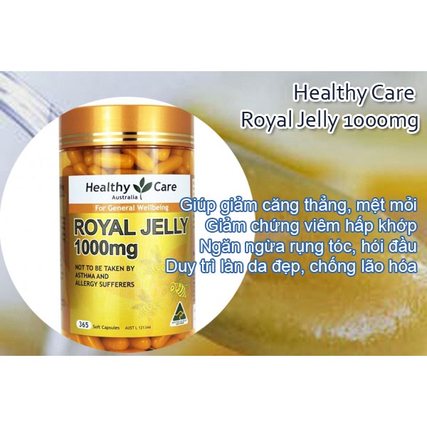 Sữa ong chúa Healthy Care Royal Jelly 1000mg - 365 viên