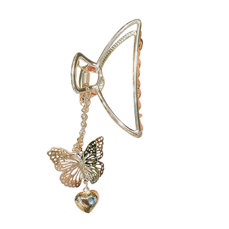 Kẹp Tóc Kim Loại Mặt Hình Bướm Ba Chiều Cá Tính Dễ Phối Đồ