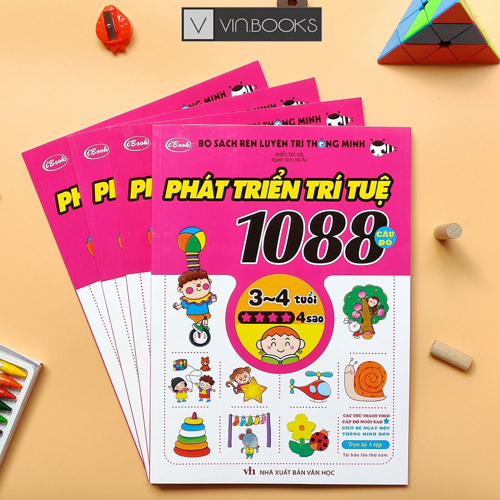 Sách - 1088 Câu Đố Phát Triển Trí Tuệ 3 - 4 Tuổi