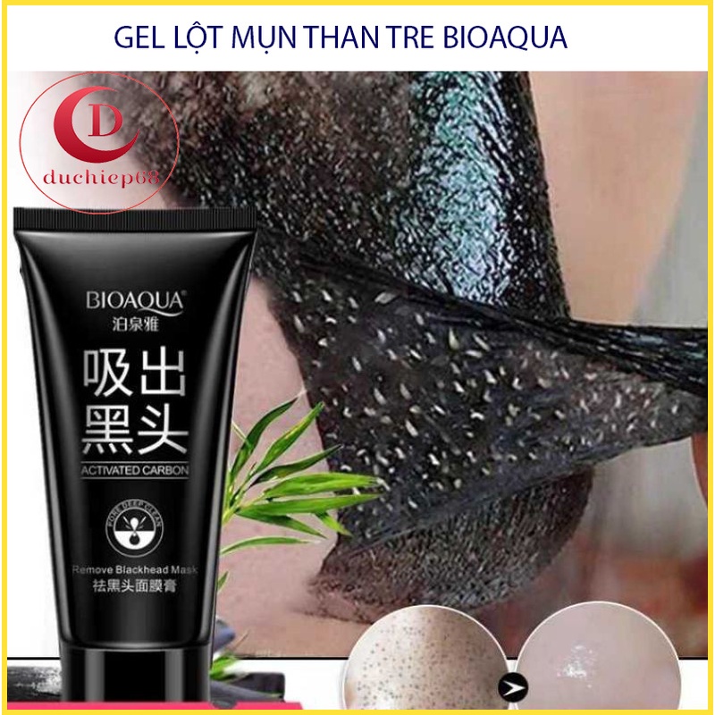 Gel lột Mụn Than Tre Bioaqua Charcoal ♥️FREESHIP♥️ Hút sạch mụn cám, mụn đầu đen. Thải độc chì- Sáng da