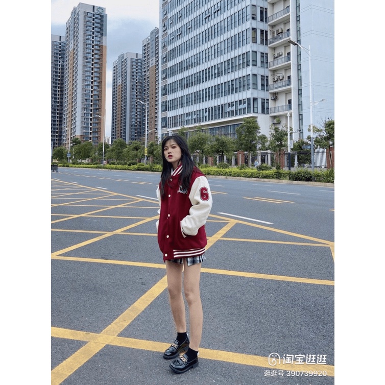 Áo Khoác KaKi Cotton 2 Lớp Bomber Cúc Bấm Phối Tay Trắng In Chữ Siêu Dễ Thương UT170 [NewUnisex]